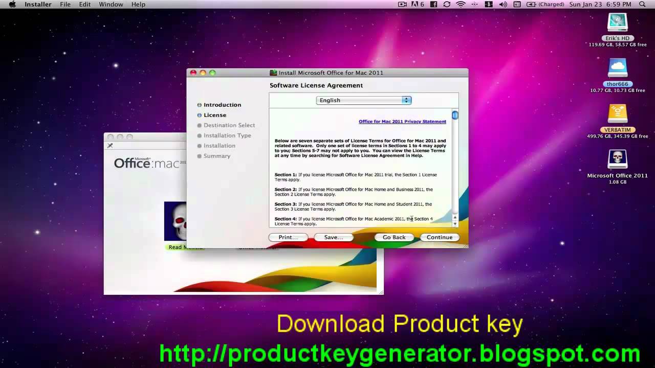 product key for mac office 2011